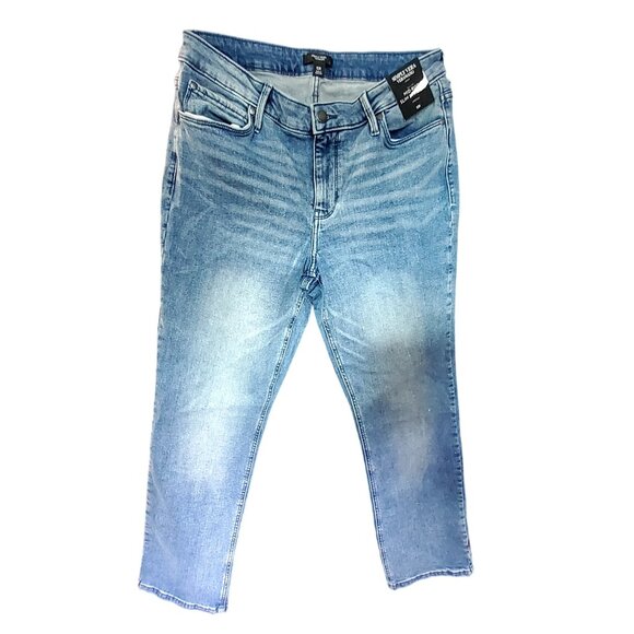 Simply Vera Vera Wang Womens Mid-Rise Slim Straight Jeans Size 10R Blue Denim - Picture 1 of 8